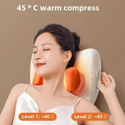 Draadloze Shiatsu Massagekussen met Verwarming voor Nek, Rug & Benen – Auron