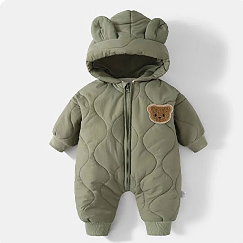 Winteroverall met capuchon en berenmotief voor baby's – knus & winterwarm
