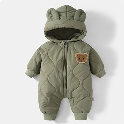 Winteroverall met capuchon en berenmotief voor baby's – knus & winterwarm