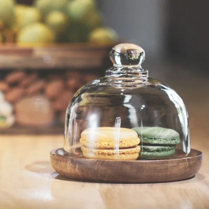 Glazen Schaal met Houten Deksel - NatureLux