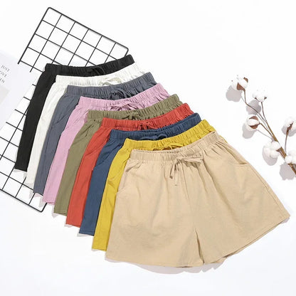 Luchtige Linnen Damesshorts met Hoge Taille en Sportieve Pasvorm – Fenja