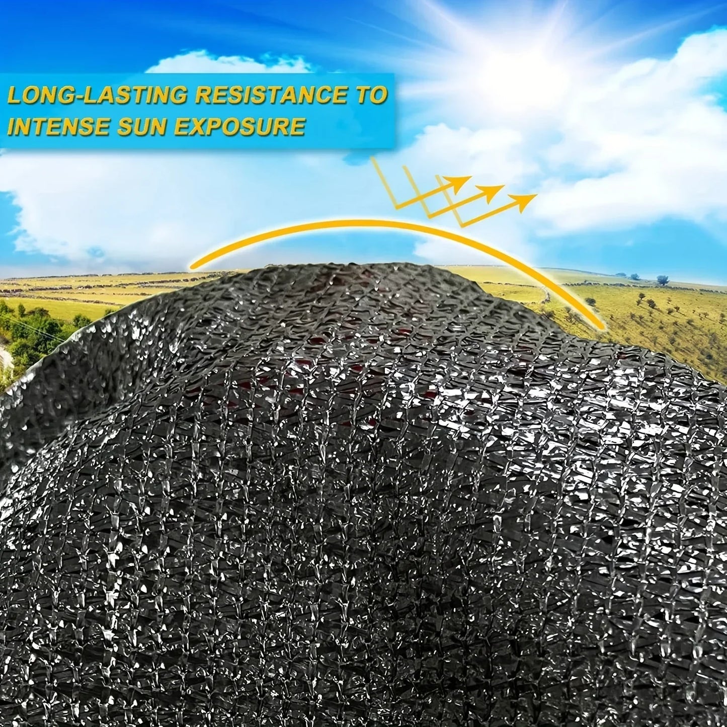 Zwarte schaduwdoek mesh bedekking – SunGuard