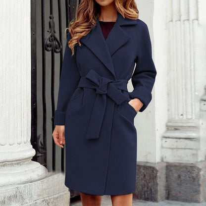 Lange Dames Trenchcoat Winterjas - Sienna