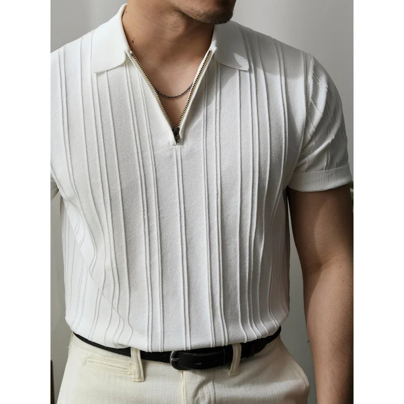 Slim Fit Heren Polo met rits – Fabrizio