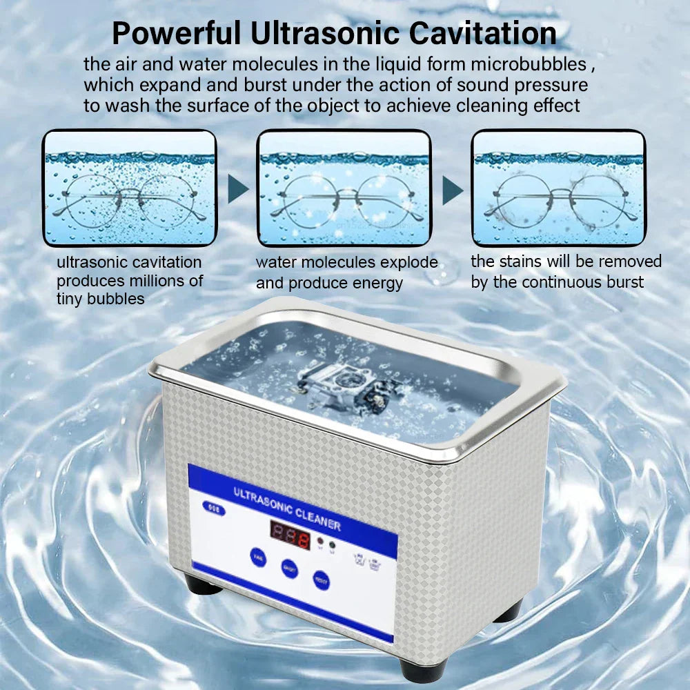 Ultrasone Brilreinigers 40kHz RVS Sieraad Reinigingsmachine – ClearWave