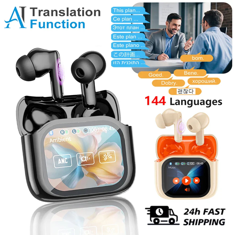 Touchscreen Vertaalhoofdtelefoon met Noise Cancelling – Avelora