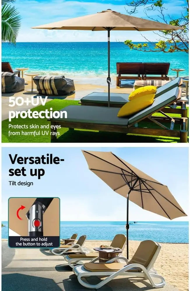 2,7 m Tuinparasol met Standaard – Solira – (UV- & Waterafstotend)