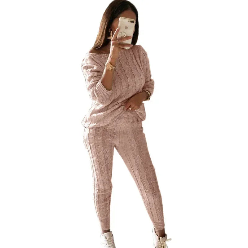 Tweedelig Dames Tricot Trainingspak voor Herfst & Winter – Isaline