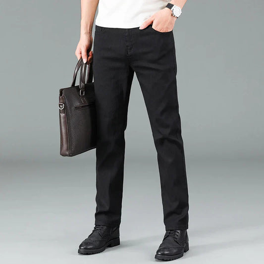 Zwarte Heren Stretch Straight Fit Jeans – Milan