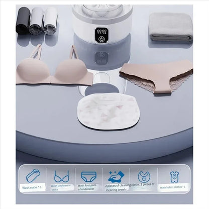 Draagbare Miniwasmachine met LED-display voor Reizen en Kleine Kledingstukken