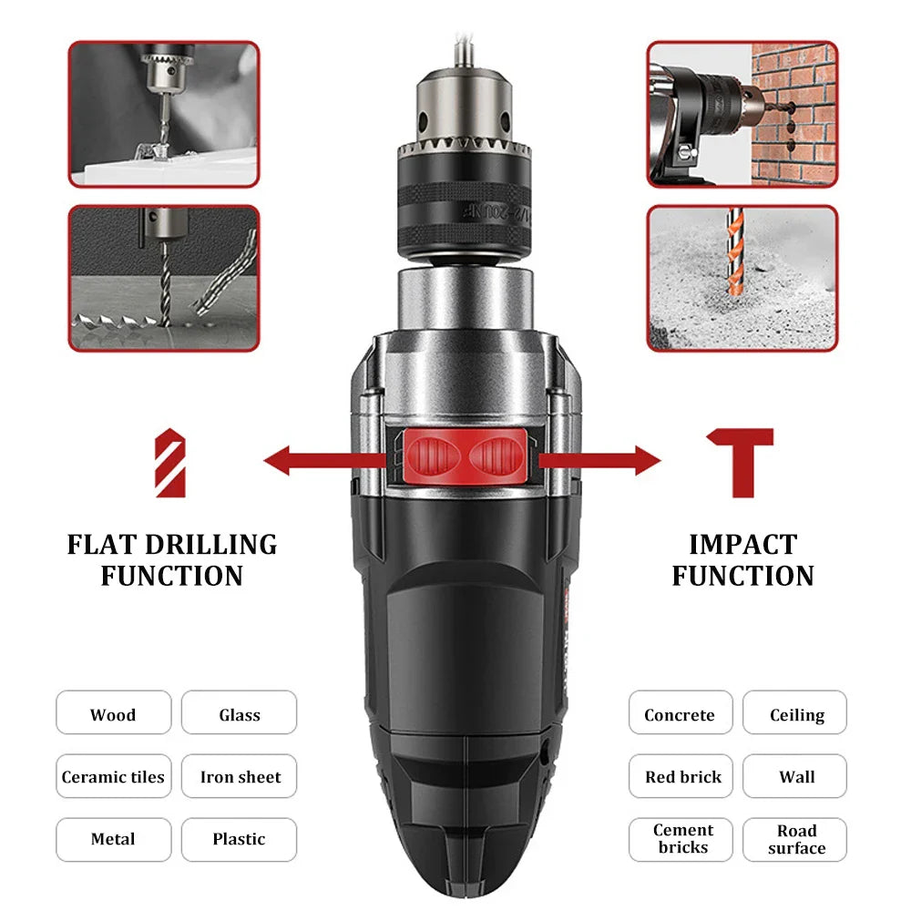 780W Elektrische Hamerboor met Variabele Snelheid – DrillForce