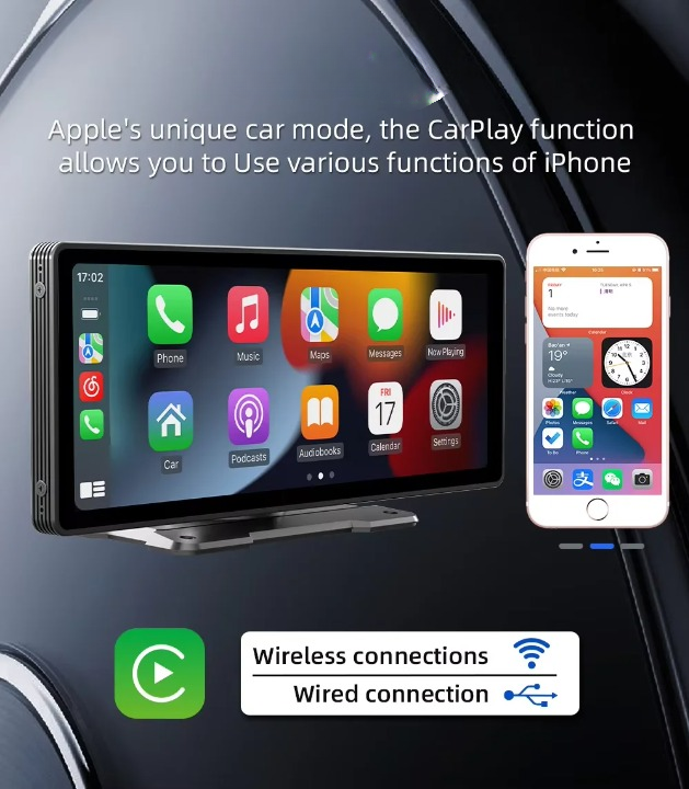 Universele 10,26-inch (26,06 cm) Auto Multimediaspeler met Draadloze CarPlay en Android Auto