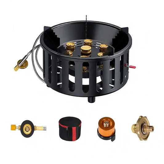 7-Core Draagbare Camping Gas Branders met Elektronische Ontsteking – Kael