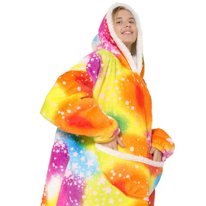 Oversized Fleece-deken met Capuchon & Zakken – SnugJoy