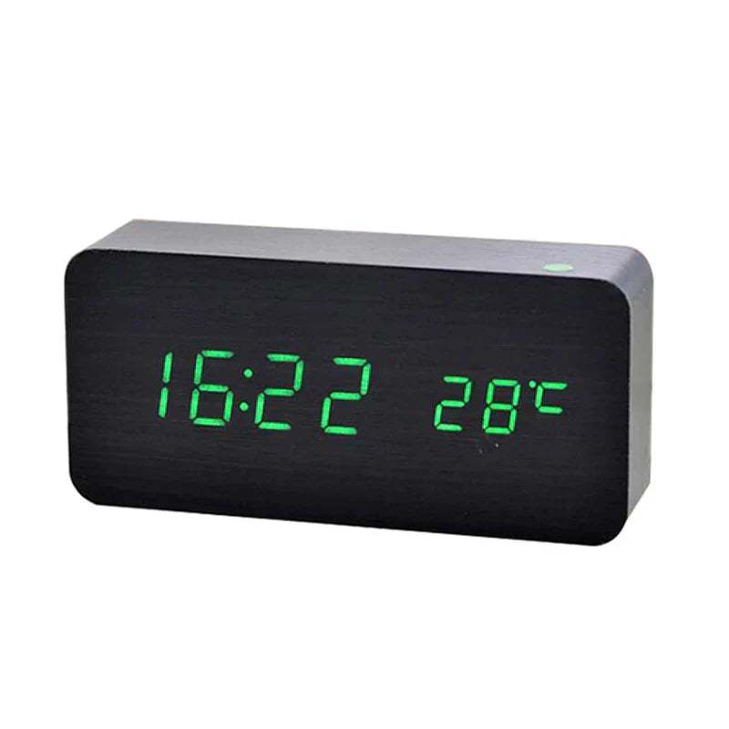 Digitale Houten Wecker met LED-display – WoodSync