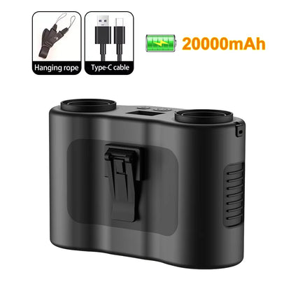 Draagbare heupclipventilator met dubbele luchtuitlaten & 20.000mAh batterij – BreezeMate