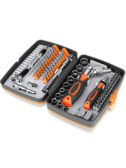 68-in-1 Ratsleutelschroevendraaierset met Magnetische Bits & Verlengstuk – FortiDrive