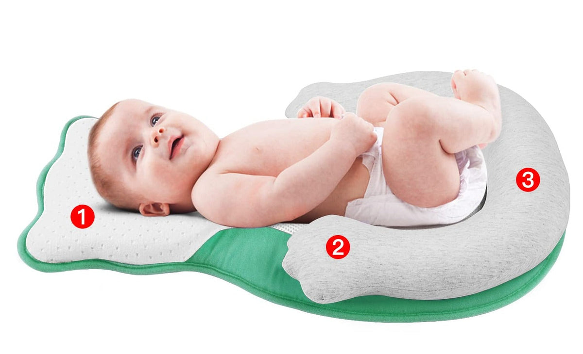 Zacht ligkussen voor pasgeborenen met beenondersteuning – KuschelNest