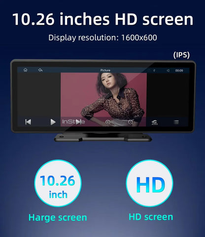 Universele 10,26-inch (26,06 cm) Auto Multimediaspeler met Draadloze CarPlay en Android Auto