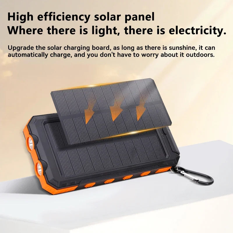 Zonne-energie Powerbank met Zaklamp - SolarCharge Pro