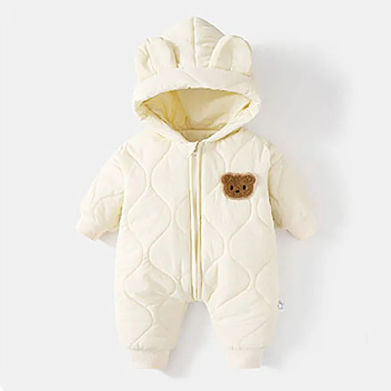 Winteroverall met capuchon en berenmotief voor baby's – knus & winterwarm