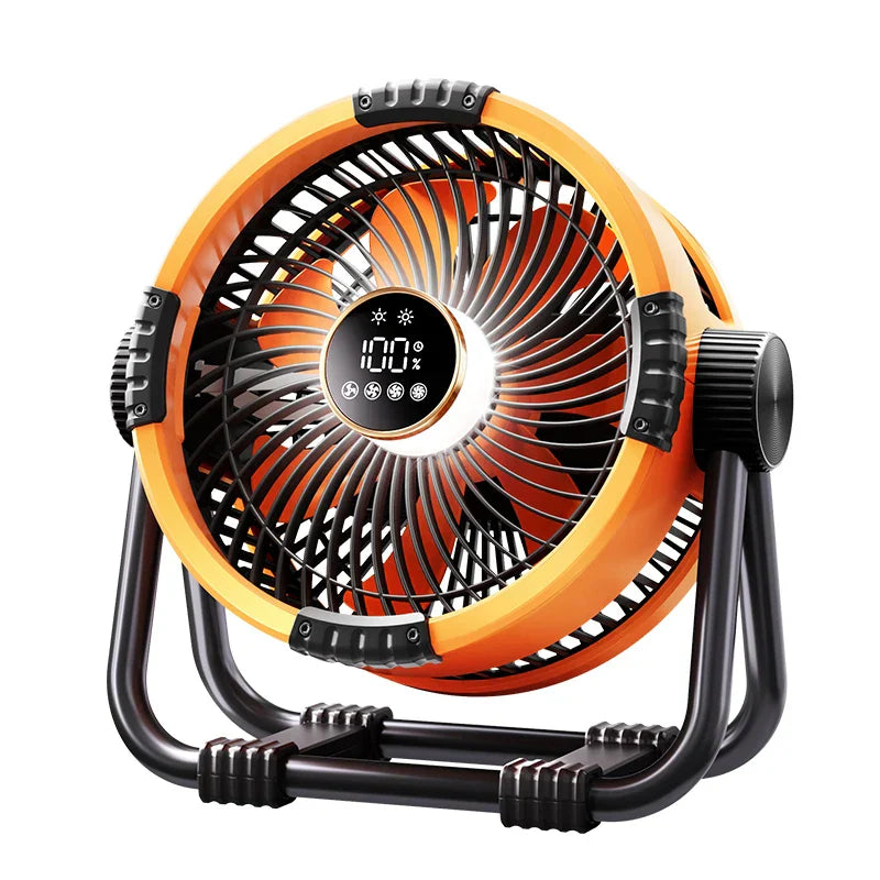 Camping Ventilator met 20000mAh Accu, LED Licht & Afstandsbediening – WindMate