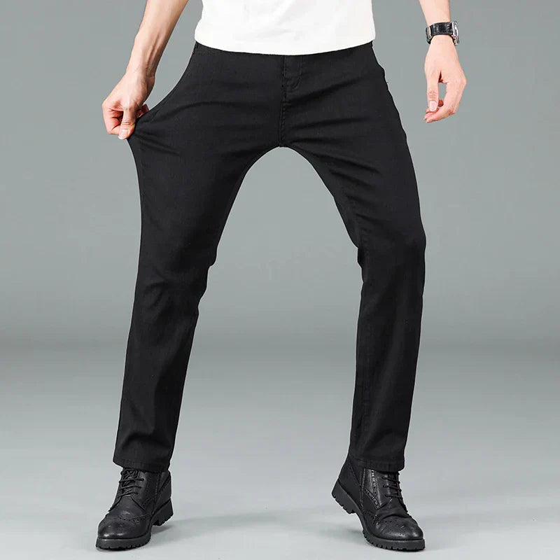 Zwarte Heren Stretch Straight Fit Jeans – Milan
