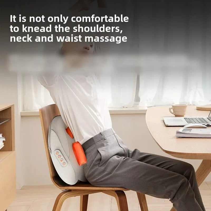 Draadloze Shiatsu Massagekussen met Verwarming voor Nek, Rug & Benen – Auron