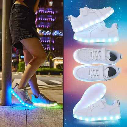 LED-sneakers voor kinderen met kleurveranderend lichteffect tijdens het lopen