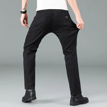 Zwarte Heren Stretch Straight Fit Jeans – Milan
