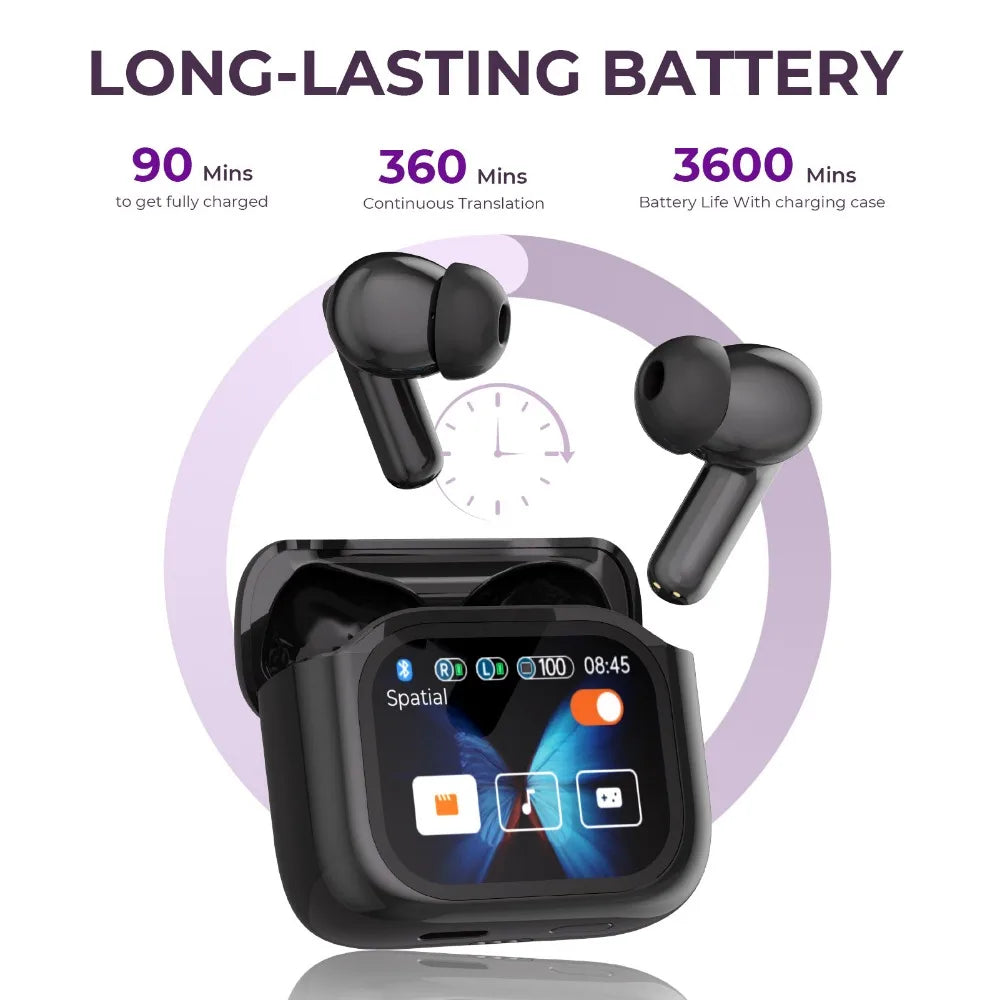 Touchscreen Vertaalhoofdtelefoon met Noise Cancelling – Avelora