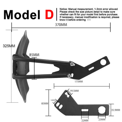 Universeel motorachterspatbord met modderbescherming en stalen beugel – TrailGuard