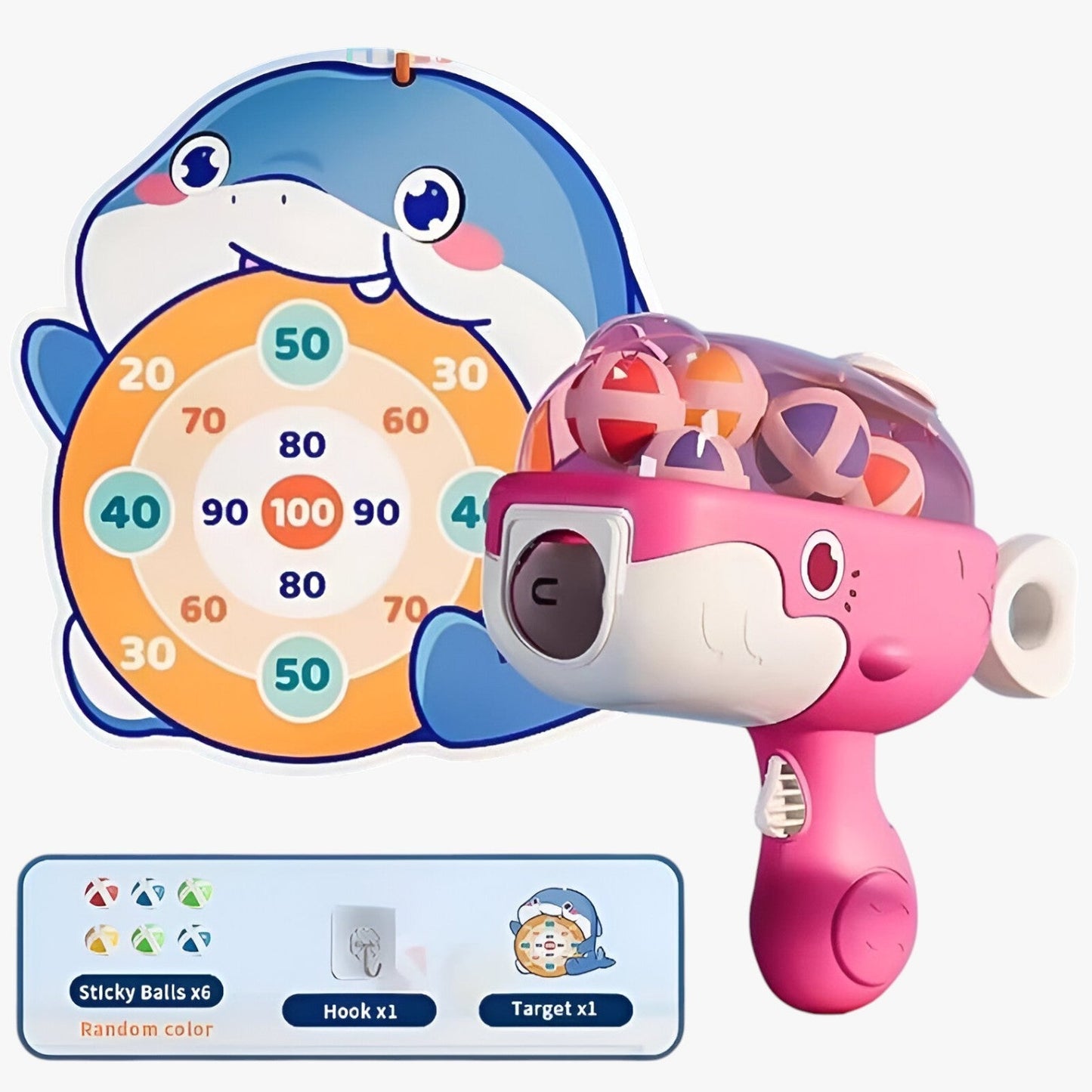 KlebeBall-Set Walvis – Veilig schietplezier voor kinderen binnen en buiten