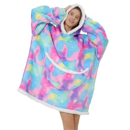 Oversized Fleece-deken met Capuchon & Zakken – SnugJoy