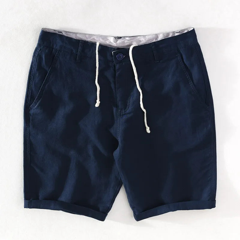 Herenshorts van Linnen-Katoen met Knoopsluiting - Sandro