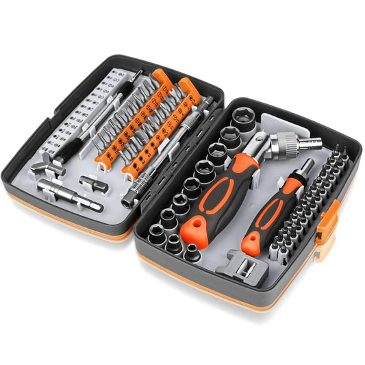 68-in-1 Ratsleutelschroevendraaierset met Magnetische Bits & Verlengstuk – FortiDrive