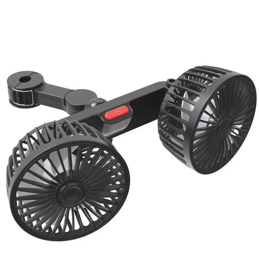 Draagbare USB Dubbelkop Autoventilator 360° Draaibaar met 3 Snelheden – CoolBreeze