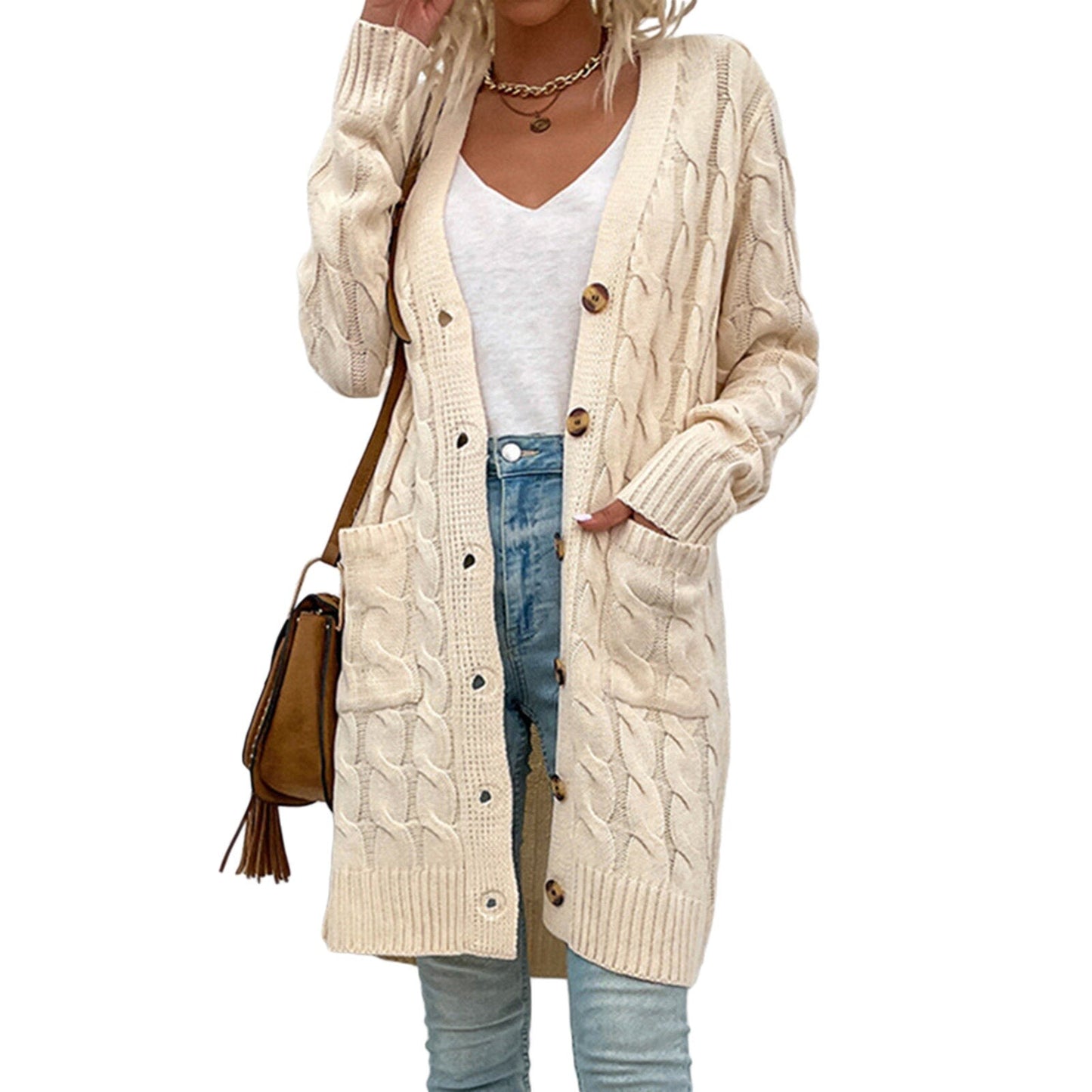 Gebreide dames cardigan met zakken – Noelle