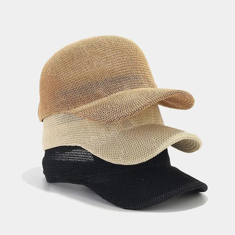 Trendy gevlochten pet met brede rand - SunWeave Style