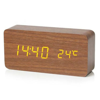 Digitale Houten Wecker met LED-display – WoodSync