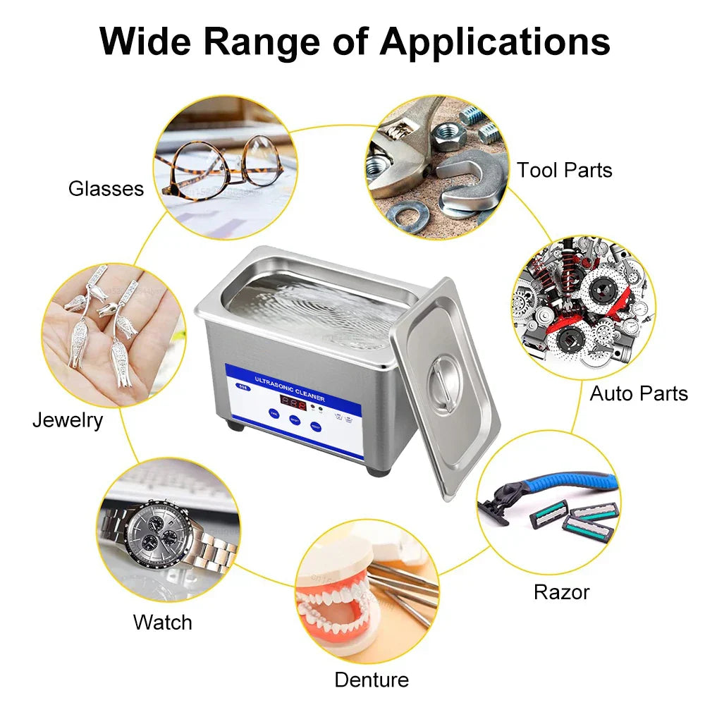 Ultrasone Brilreinigers 40kHz RVS Sieraad Reinigingsmachine – ClearWave
