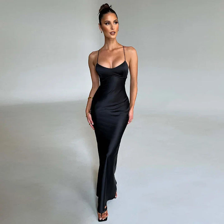 Effen Maxi-jurk met Zijsplit – Nayla