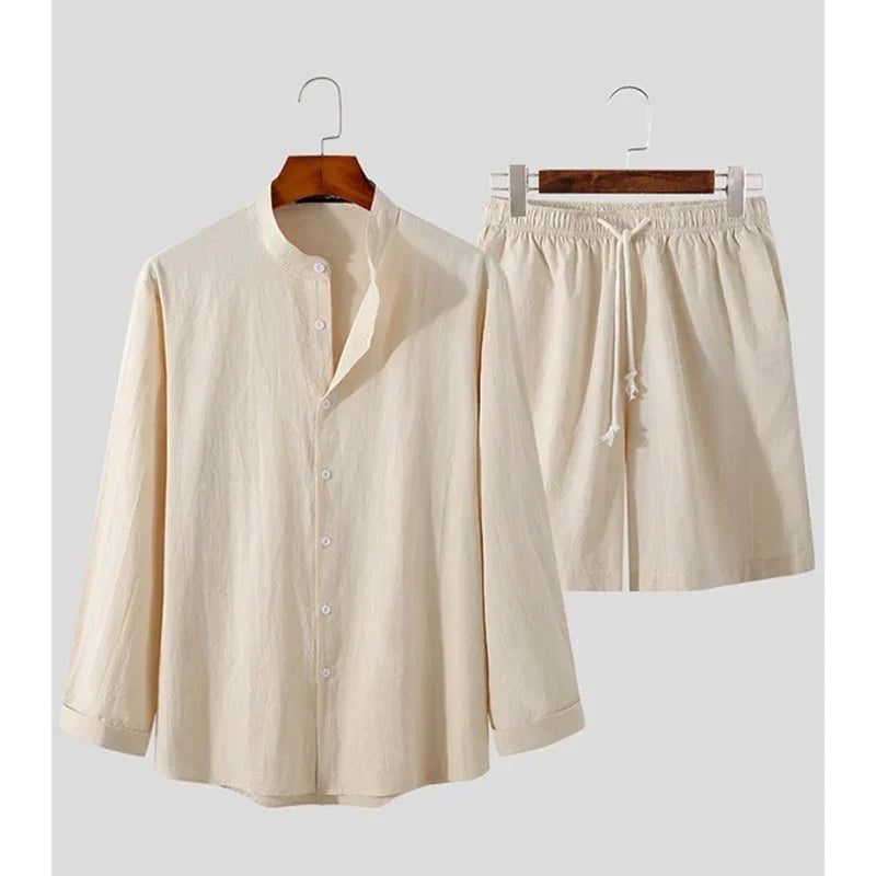 Luchtige & Stijlvolle 2-delige Heren Zomerset met Overhemd & Shorts – Marlo