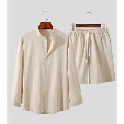Luchtige & Stijlvolle 2-delige Heren Zomerset met Overhemd & Shorts – Marlo