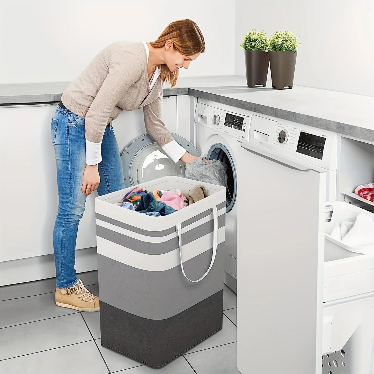 75L Grote Wasmand met Handvaten & Opvouwbaar Ontwerp – Solen