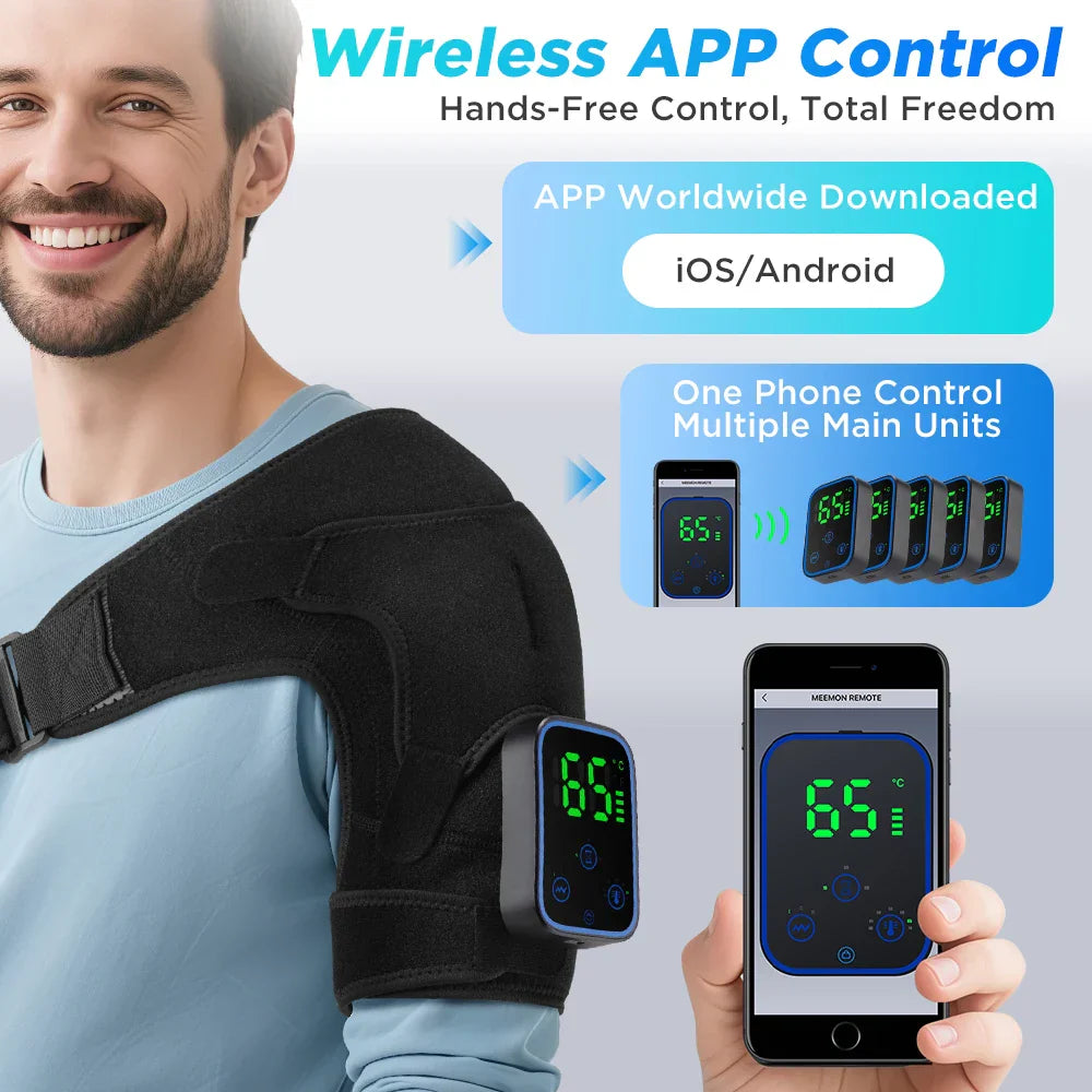 3-in-1 Elektrische Schouder-, Elleboog- en Knie Massager met Verwarming & App Besturing – ReliefPro