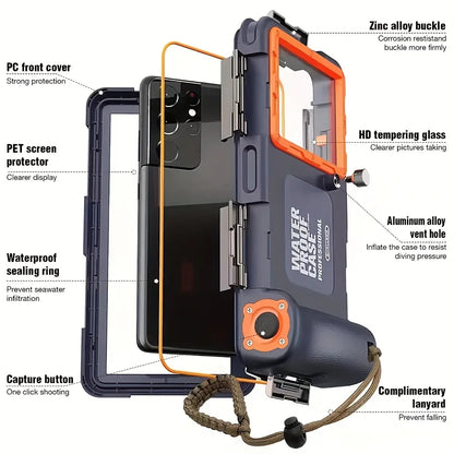 Waterdichte Duik Telefoonhoes met 15m Dieptebescherming & Lanyard – AquaShield