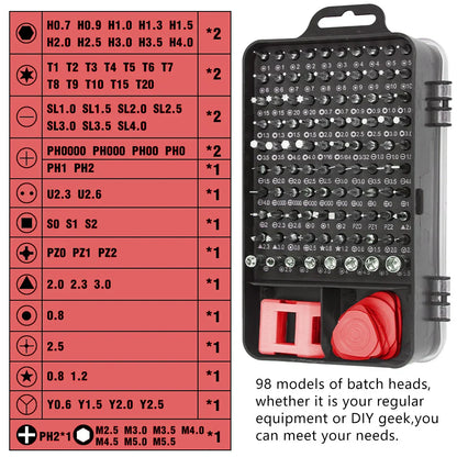 115-in-1 Precisie Schroevendraaierset met Magnetische Reparatietools – ProFix