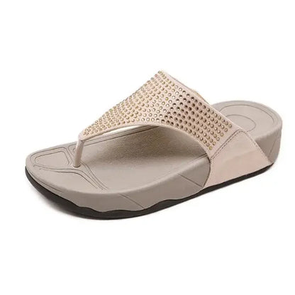 Comfortabele dames platform slippers met strass – Geneva