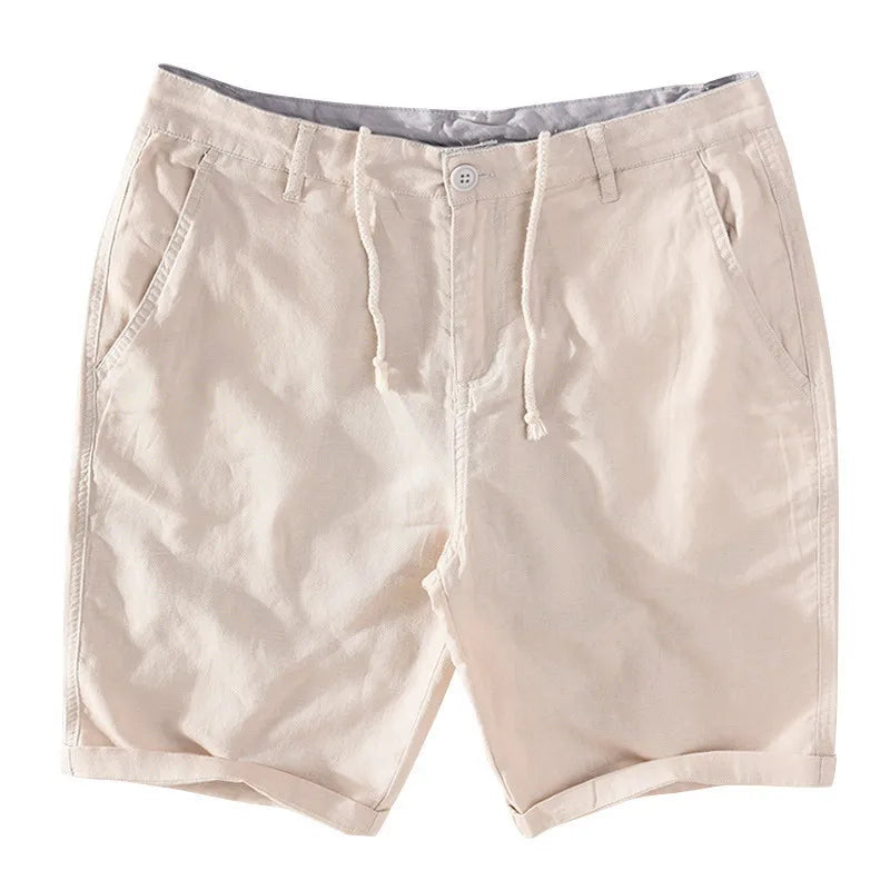 Herenshorts van Linnen-Katoen met Knoopsluiting - Sandro